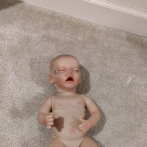 Realistic Sleeping Soft Vinyl RebornDollNude Painted Details Realistic Eyelashes